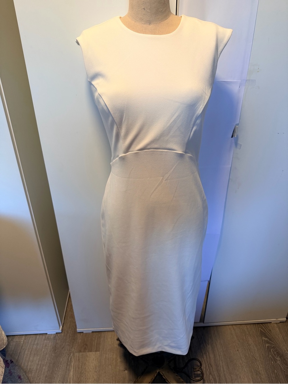 Express Cream Midi Sheath Dress
